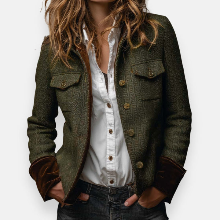 Émilie - Vintage Elegant Chevron Jacket