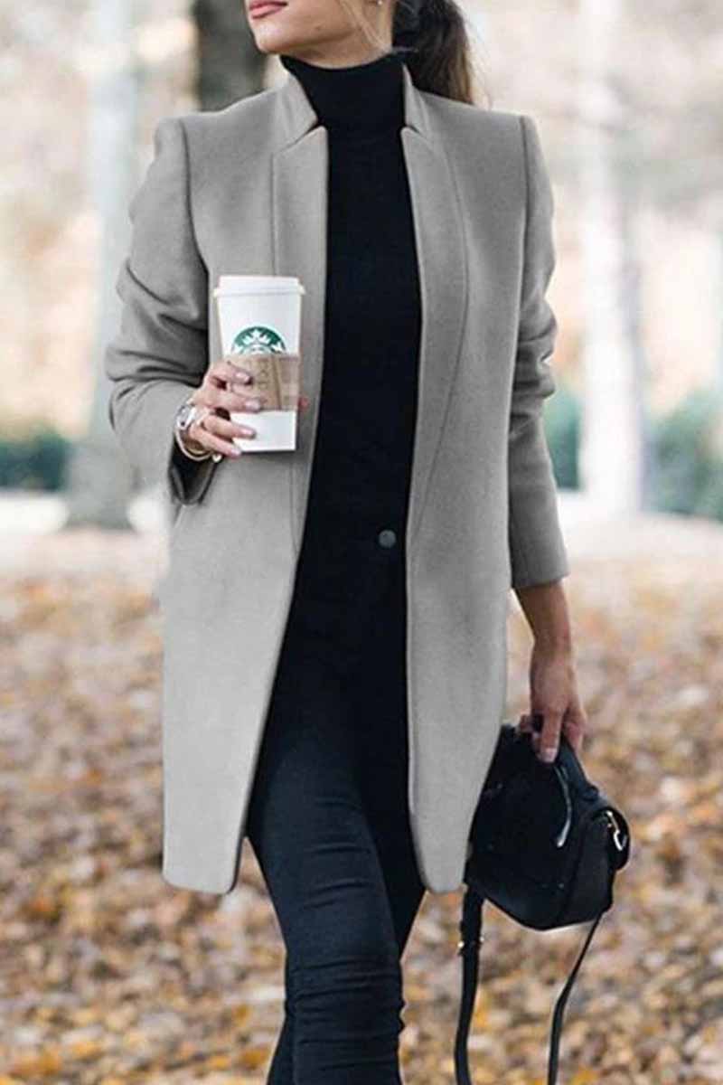 Eugenia | Collarless Open Front Coat with Shawl Shaping for Women