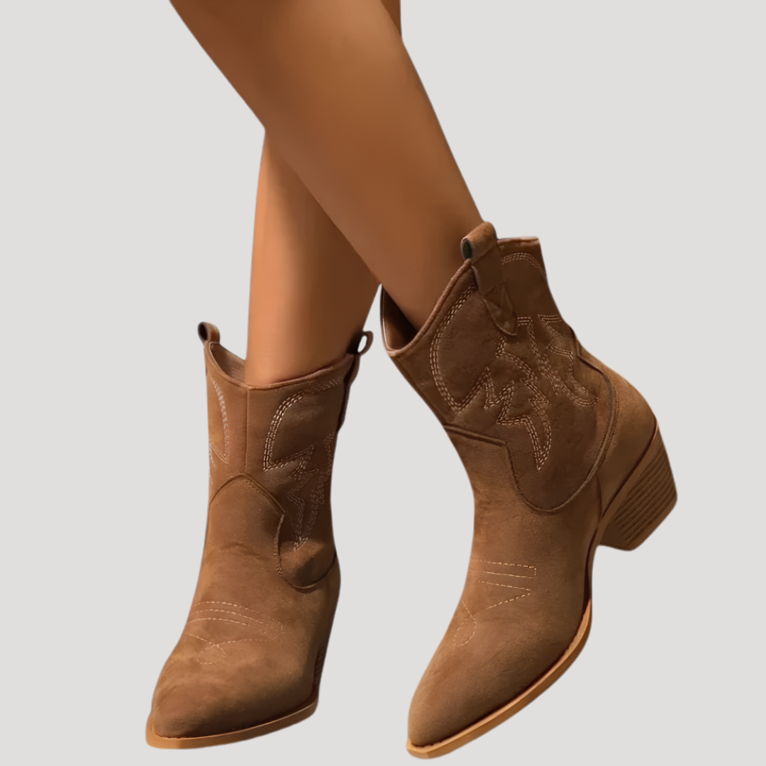 Women’s Western Ankle Boots with Pointed Toe