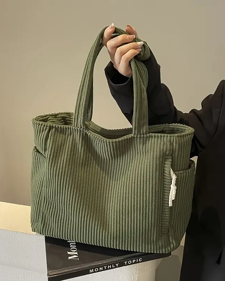Tilda Ribbed Shoulder Bag with Cord Detail - Elena Harper