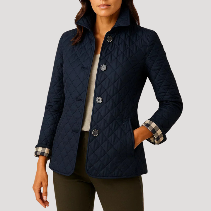 Women's Fitted Quilted Buttoned Jacket
