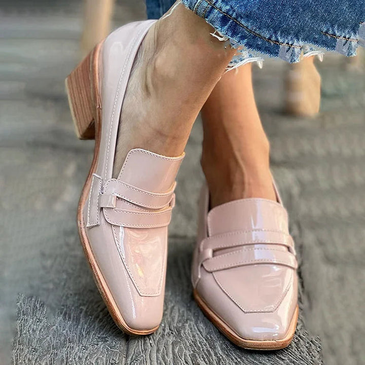 Mocassins with Wide Heel Shiny - Elena Harper