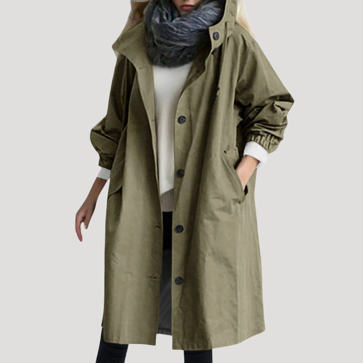 Women's Hooded Button-Up Coat