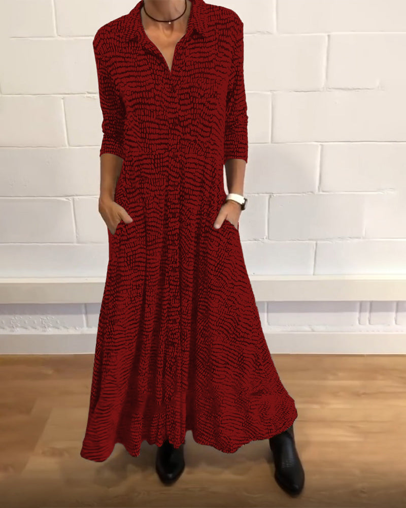 Mathea - Long Sleeve Maxi Dress With Pockets