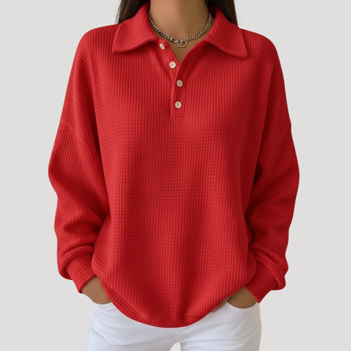 Women's Casual Polo Collar Sweater
