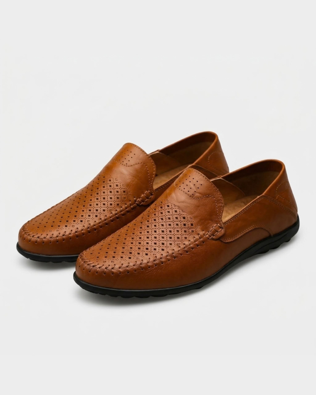 Perforated Slip-On Loafers For Men