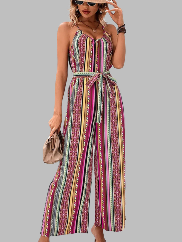 Xena Boho Jumpsuit with Spaghetti Straps, view 2 - Elena Harper