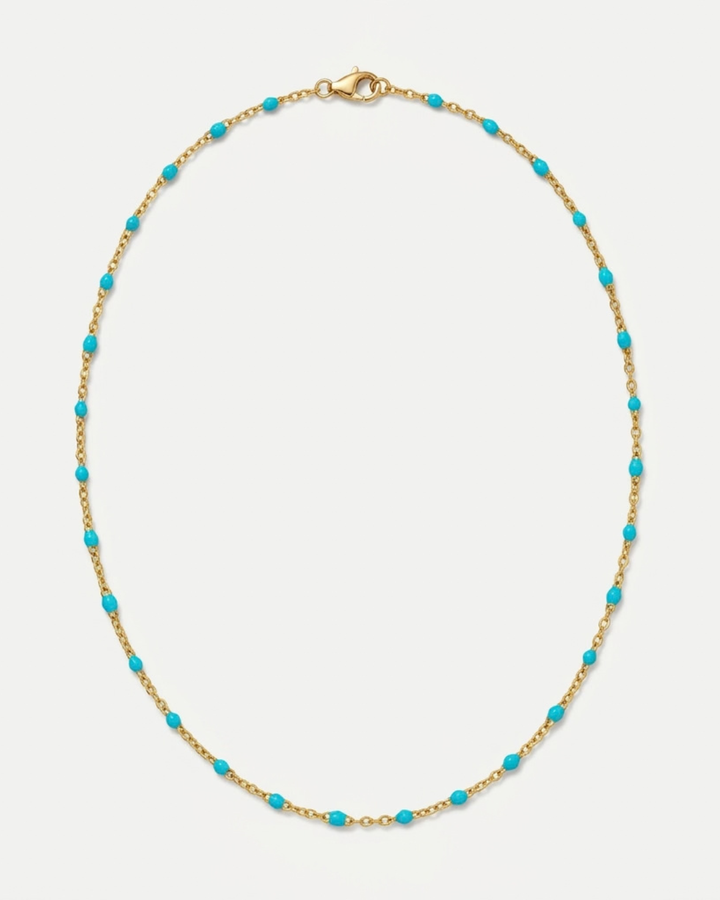 Golden Chain Necklace with Colorful Stones for Men