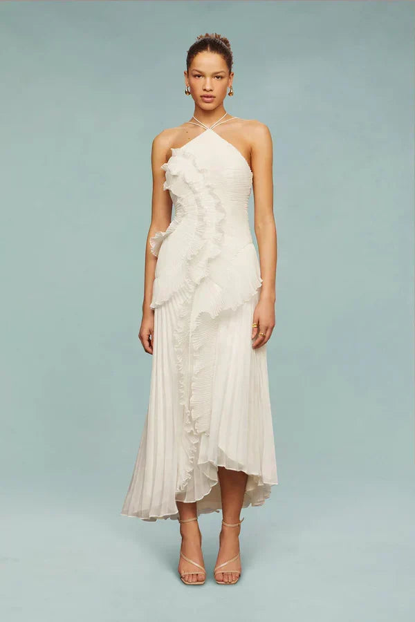 Amedea Delicate Pleated Dress, view 4 - Elena Harper