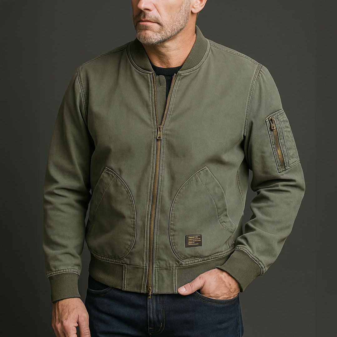 Men's Ribbed Finish Bomber Jacket