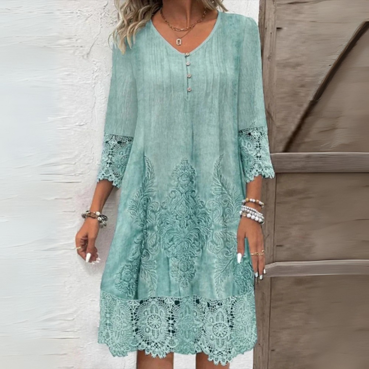 Cotton Summer Dress with V-Neck for Women – Airy and Comfortable Design