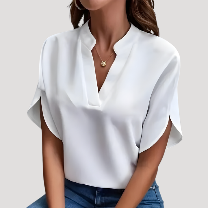 Elegant Women's Fluid V-Neck Top