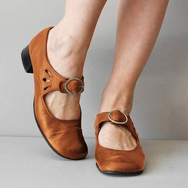 Beatrice Leather Wedge Sandals with Adjustable Orthopedic Buckle - Elena Harper