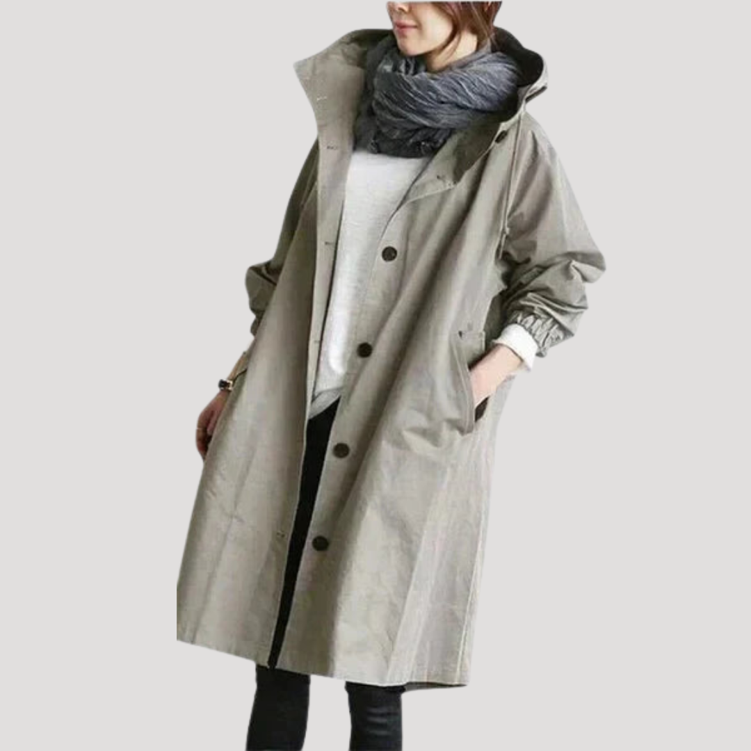 Elegant Long Buttoned Women's Coat