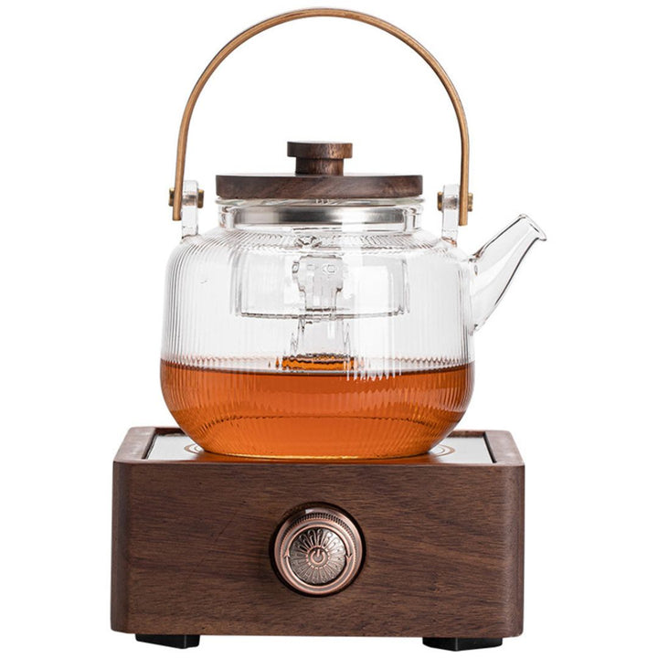 Electric Walnut Tea Warmer with Adjustable Temperature