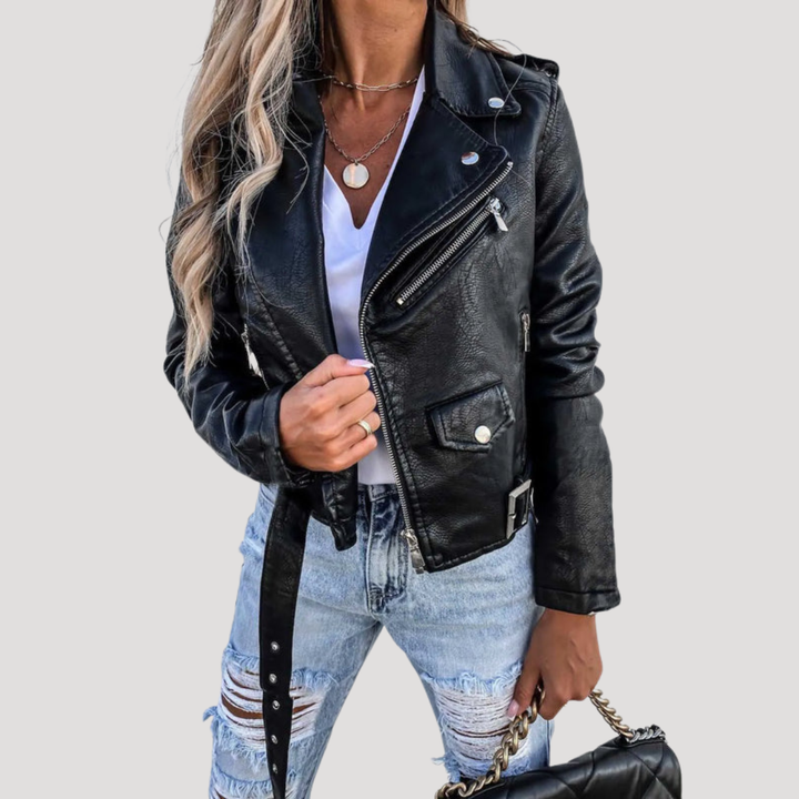 Belted Women's Biker Jacket