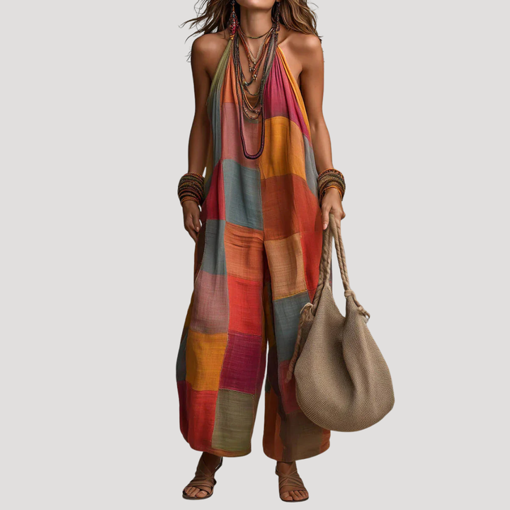 Women's Halter Neck Bohemian Jumpsuit