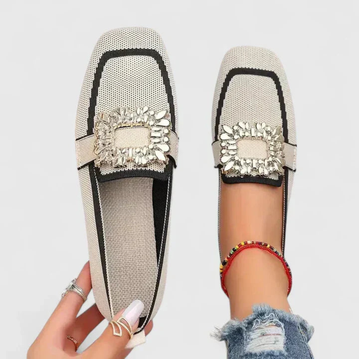 Doris | Women's Crystal Buckle Slip-On Loafer
