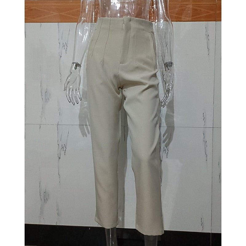 Johanna | Women's High-Waisted Trousers with Loose Straight Leg