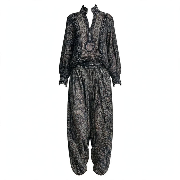 Bridget Harkness | Paisley Print Shirt & Trousers Set For Women