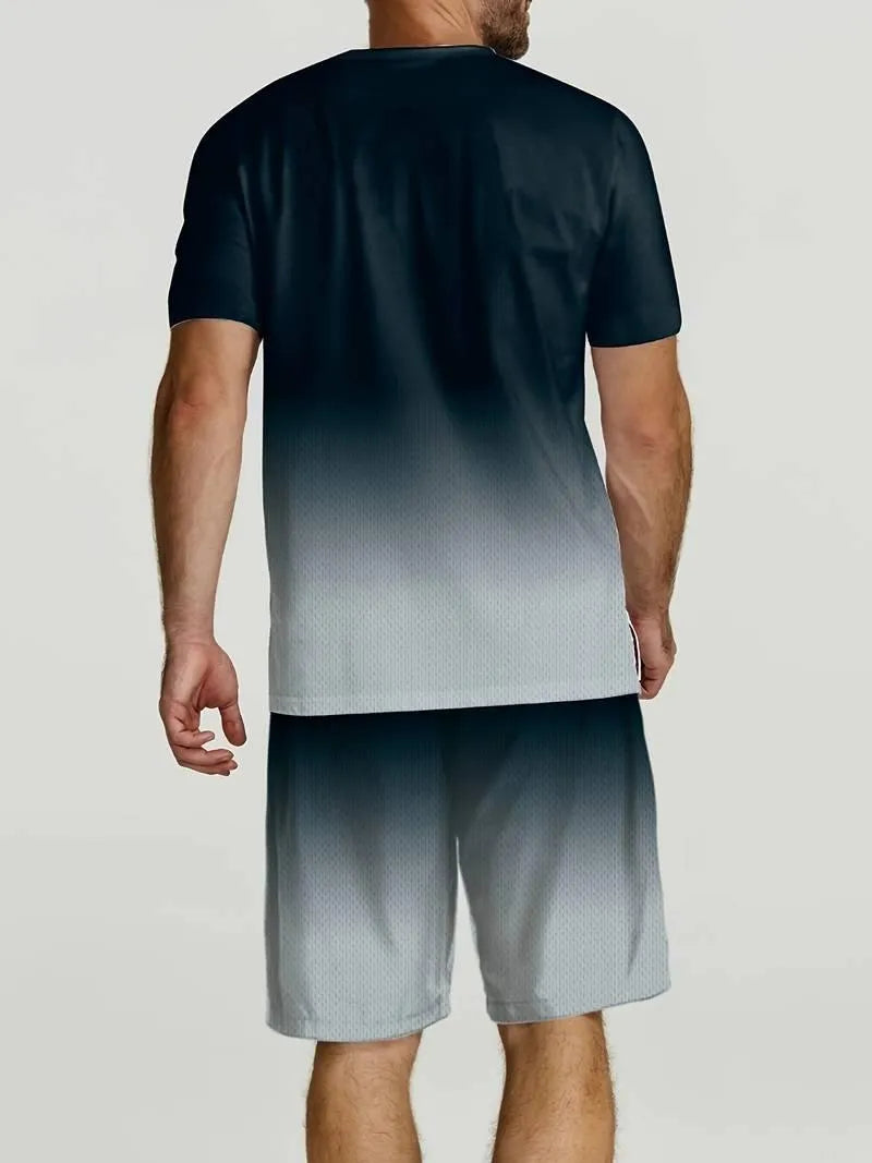 Men's Set Two Tone Modern Lightweight, Soft, Breathable Perfect for Athletic Activities, view 2 - Elena Harper