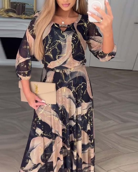 Marise™ | Elegant Maxi Dress with Abstract Print
