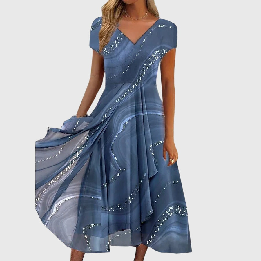 Aubrielle Flowing Midi Dress - Elena Harper