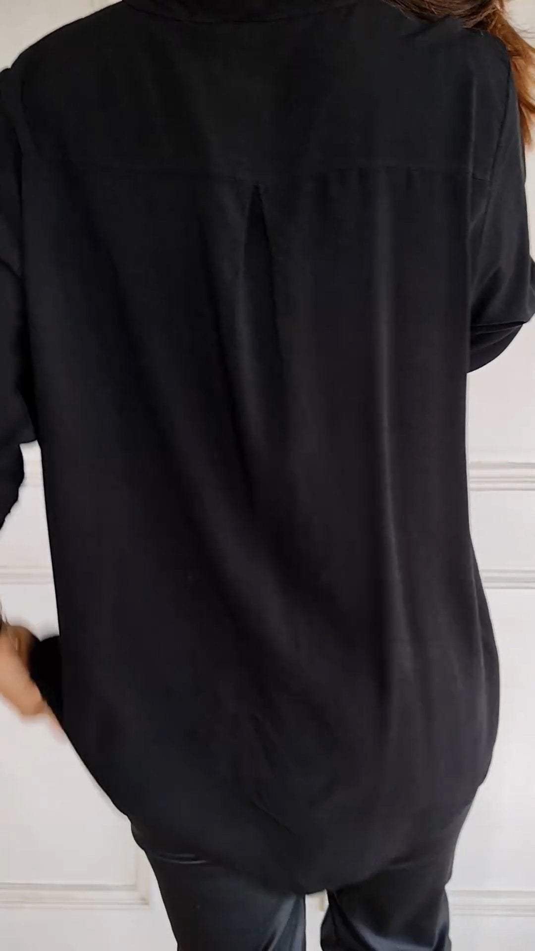 Women's Sequin Trim Button-Up Shirt - Elegant & Versatile
