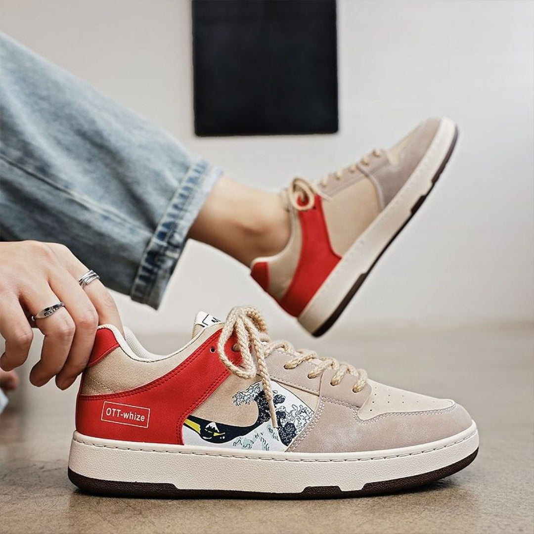 Men's multicolor graphic print design sneakers - Enzo