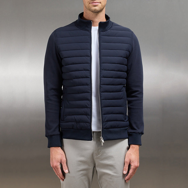Lightweight Quilted Jacket with High Collar for Men – Stylish Winter Outerwear
