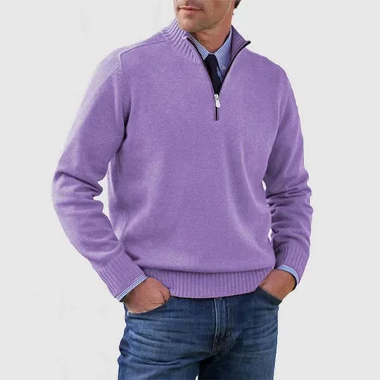LAURENT MONACO | ELEGANT MEN'S PULLOVER WITH HALF-ZIP