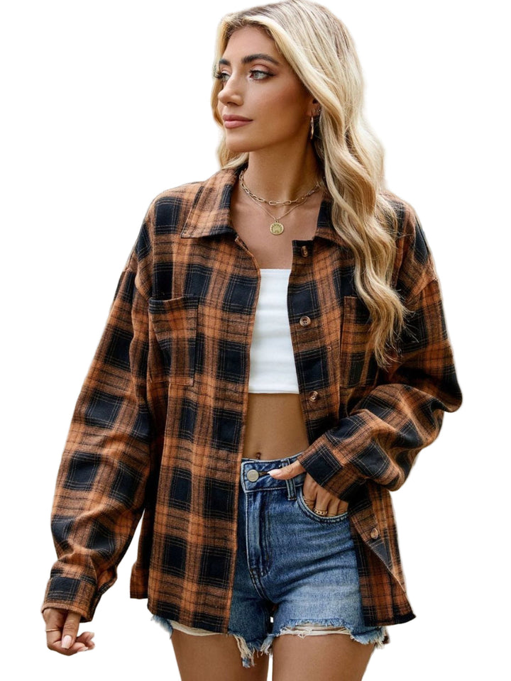 Long Sleeve Checkered Shirt for Women – Casual and Comfortable Everyday Style