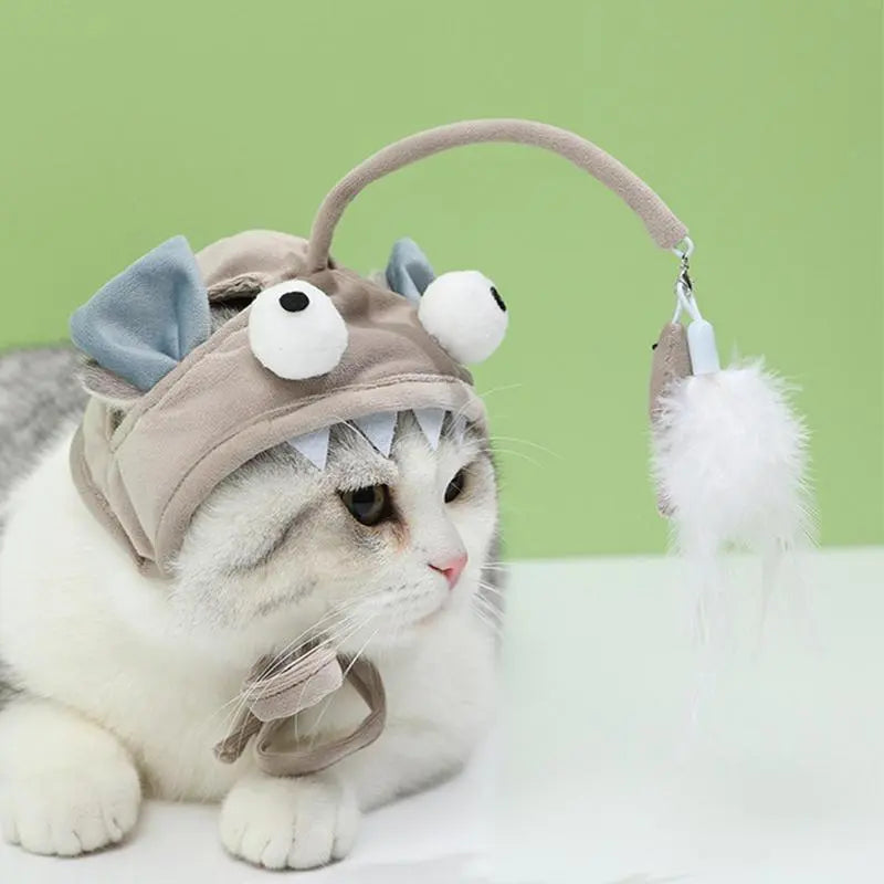 Cat's Funny Costume Hat with Playful Toy Pendant