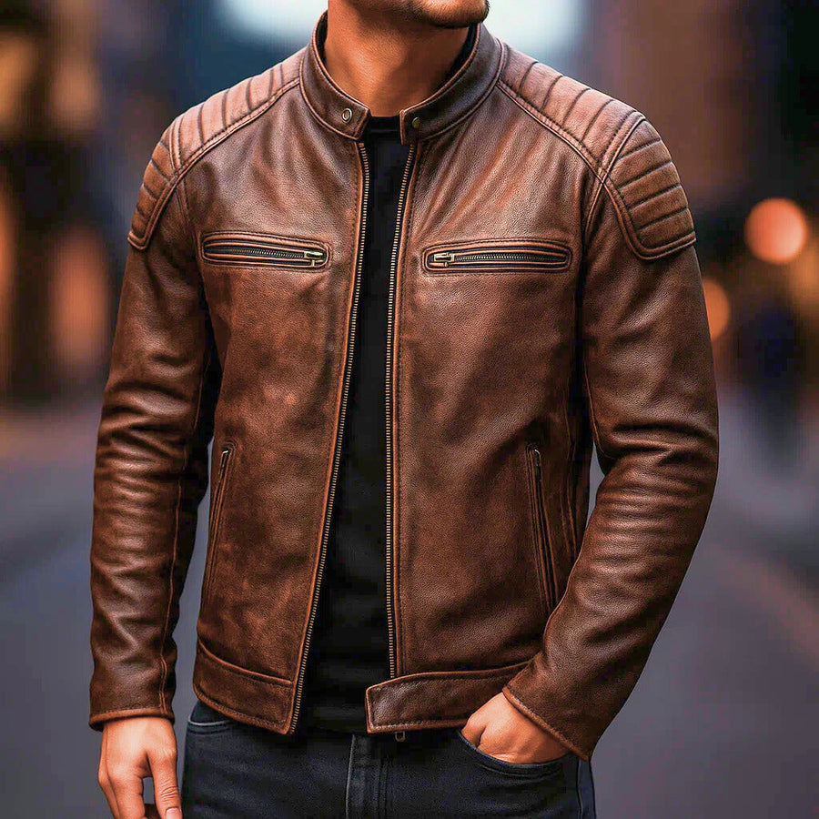 ETHAN – CLASSIC MOTORSTYLE FAUX LEATHER JACKET