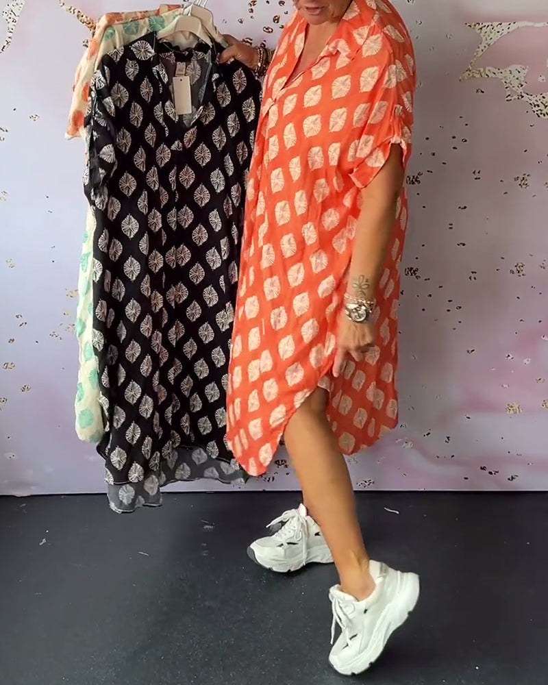 Paisley Stylish Dress with V-Neck - Elena Harper