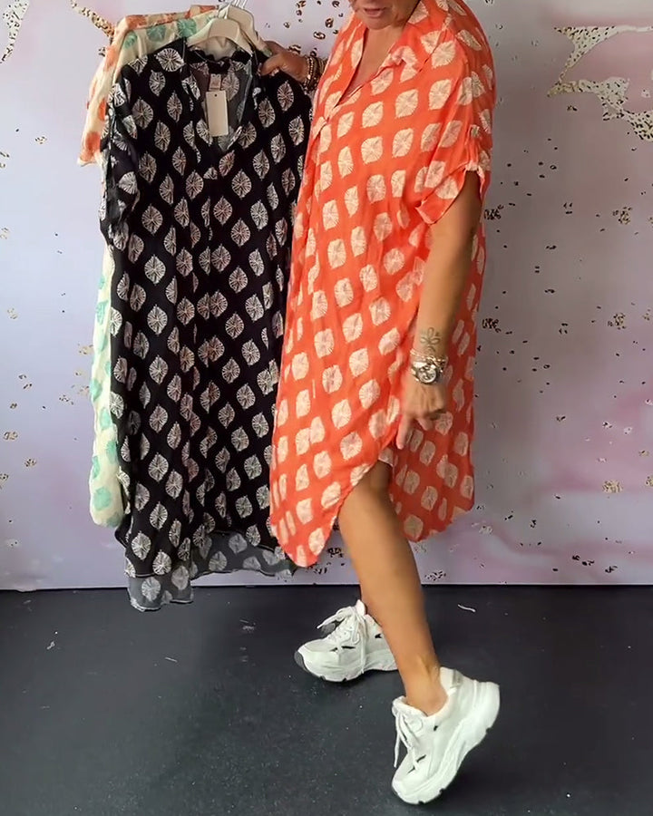 Paisley Stylish Dress with V-Neck - Elena Harper