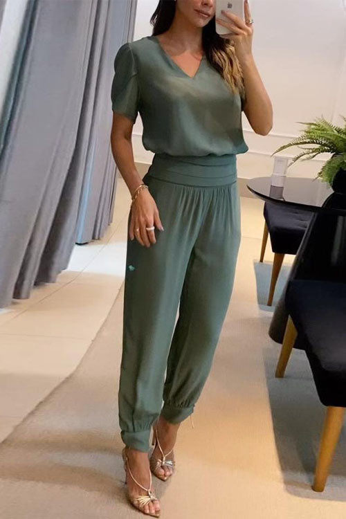 Sofia Two-Piece V-Neck Set, view 2 - Elena Harper