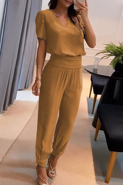 Sofia Two-Piece V-Neck Set, view 3 - Elena Harper