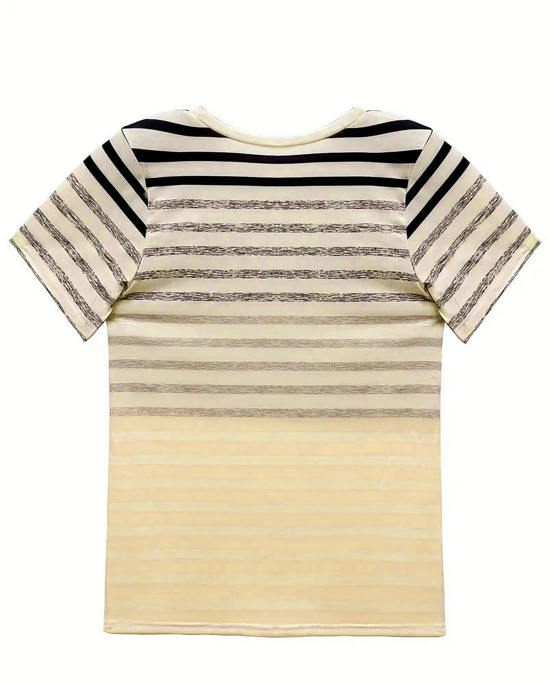 Evelyn – T-Shirt Round Neck Short Sleeve Striped