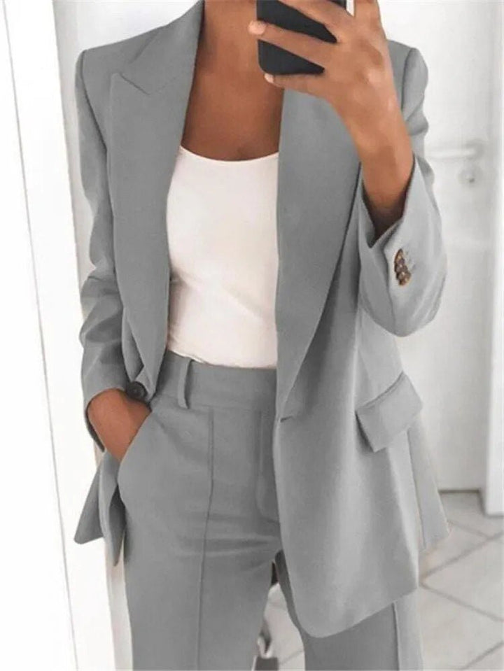 Blazer and Wide Leg Pants Two-Piece Set