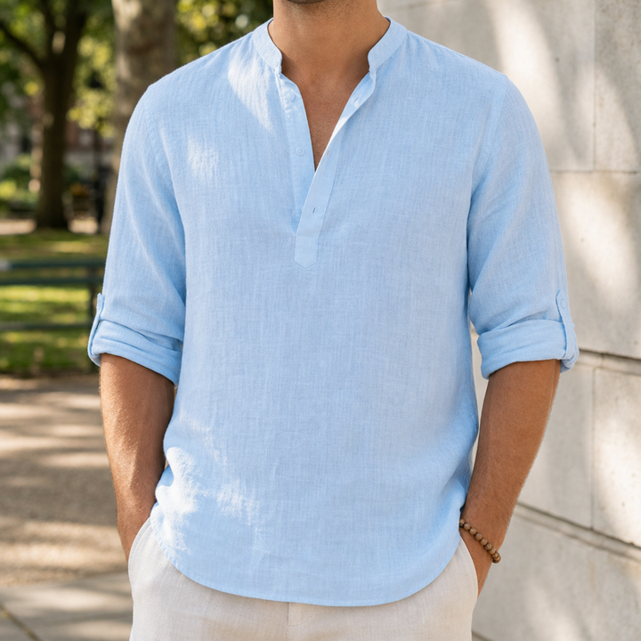 Begur Linen Henley Shirt