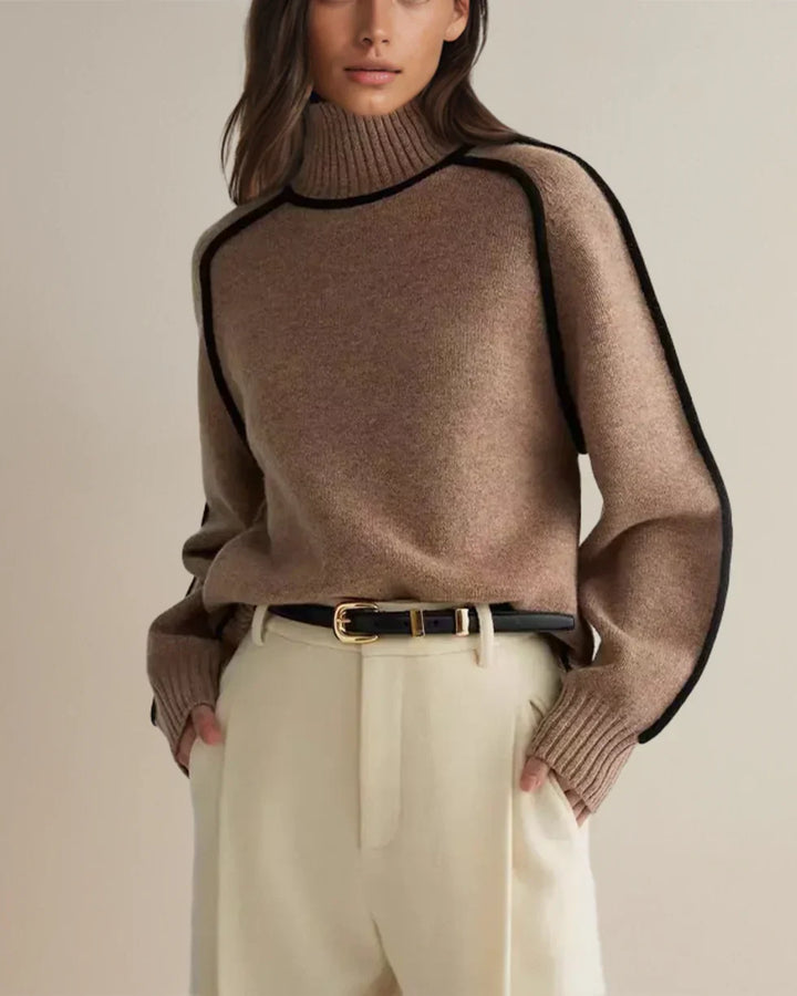 Karina Elegant Turtleneck Sweater, view 2 - Elena Harper