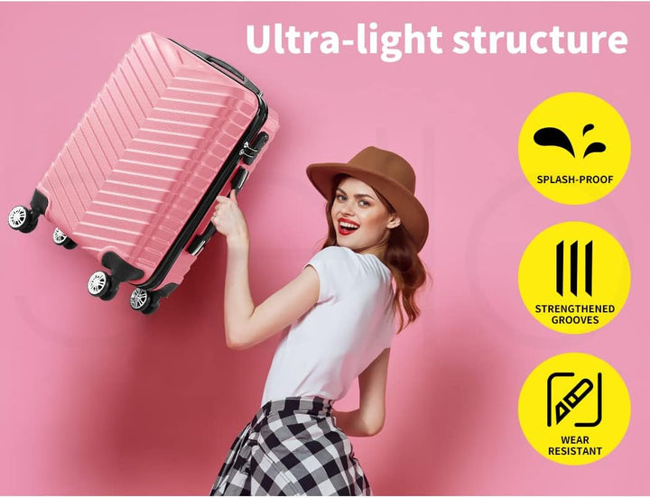 Unisex Hard Shell Carry-On Luggage with Lock & Spinner Wheels