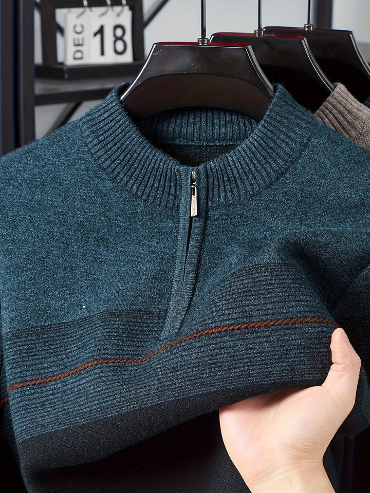 Barrett | Men's Refined Quarter-Zip Sweater with Fine Knit Face