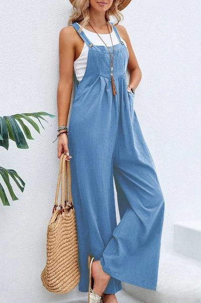 Women's Sleeveless Wide-Leg Jumpsuit