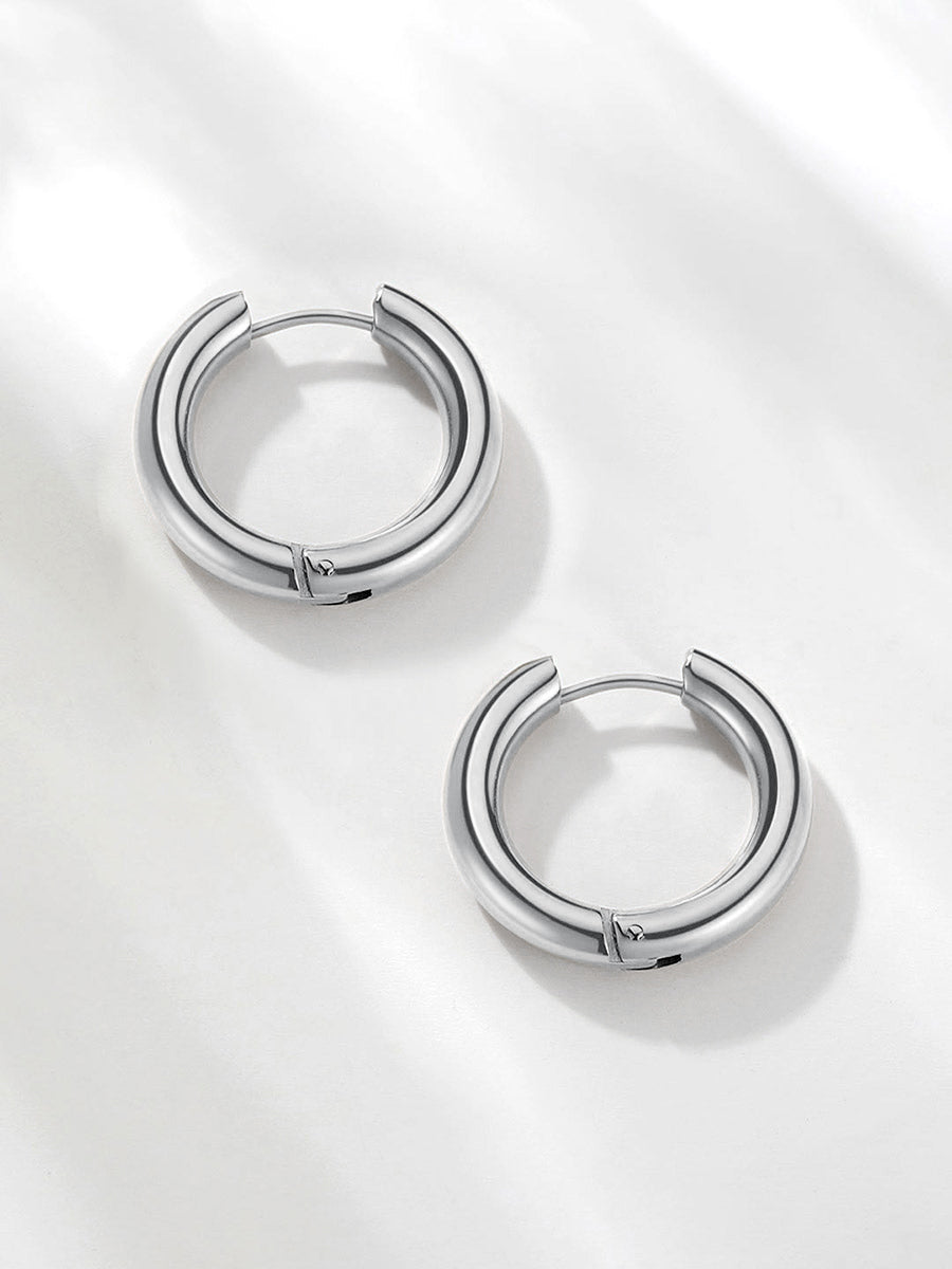 Medium Diamond Hoops of 24 mm, view 7 - Elena Harper