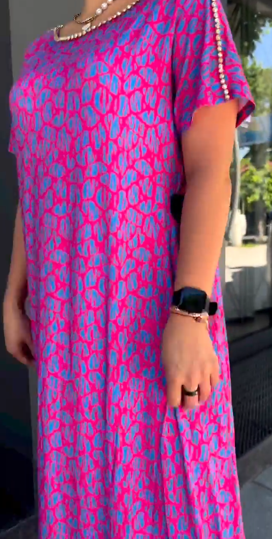 Xanthe Fashionable Dress with Print - Elena Harper
