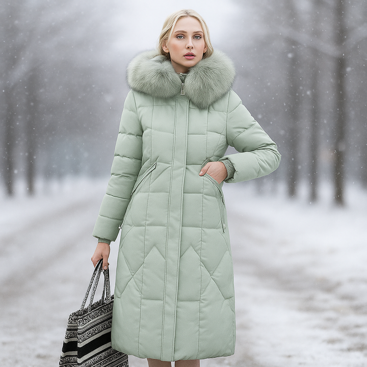 Long Quilted Coat with Hood - Isolde