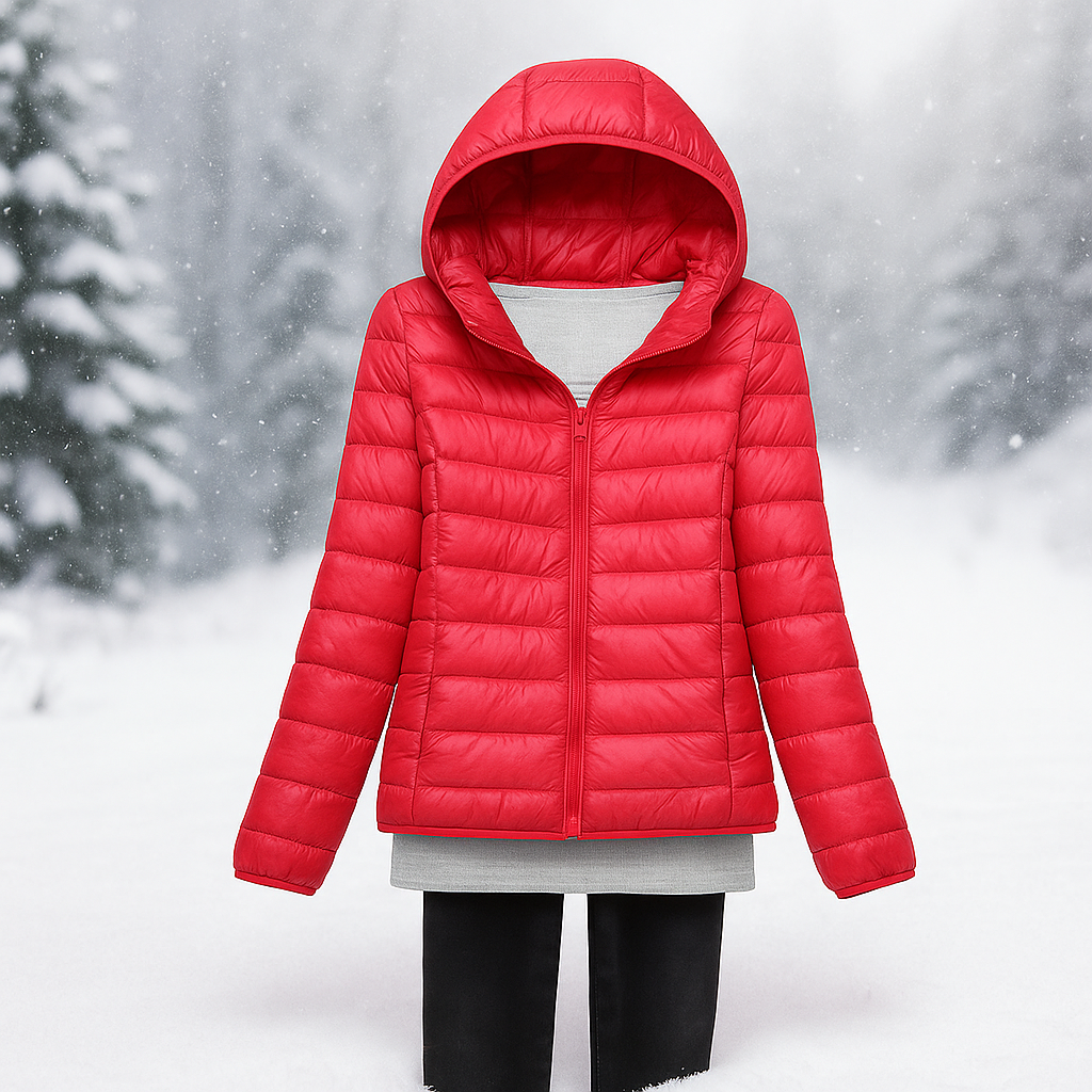 Versatile Lightweight Padded Jacket with Hood - Nora