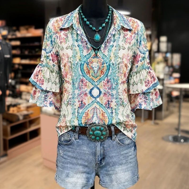 Vintage Floral Print Shirt